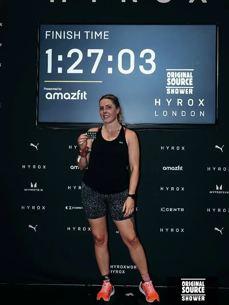 Amy O’Halloran after completing HYROX London